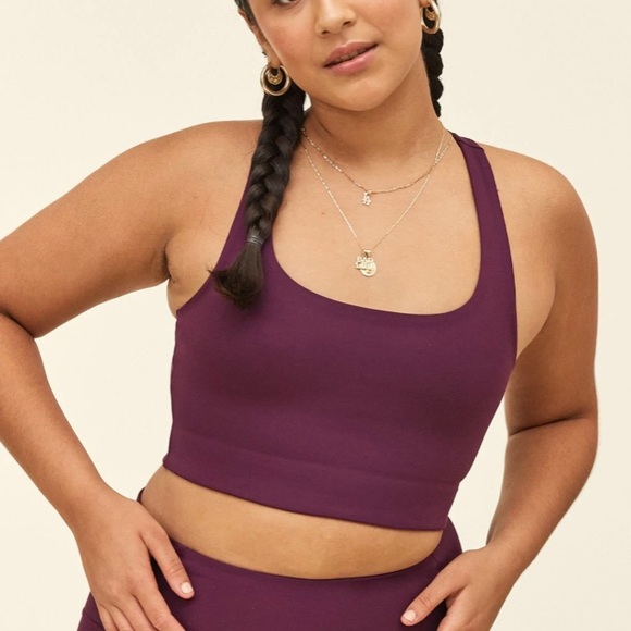 Girlfriend Collective Plum Paloma Racerback Bra Size XS NEW - Picture 2 of 3
